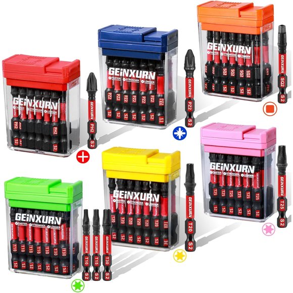 Geinxurn Set de 90 puntas de destornillador de impacto con colores