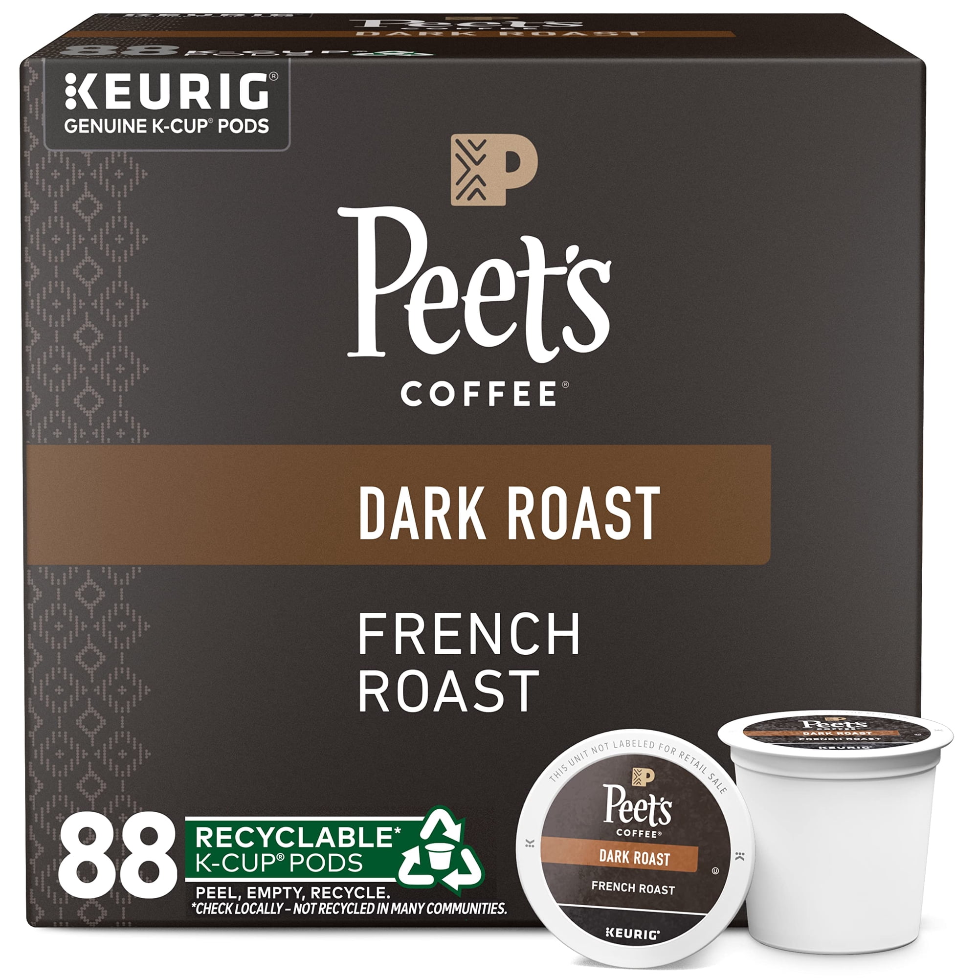 Café Peet's Coffee Dark Roast French Roast 88 Cápsulas