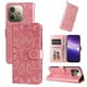 thumbnail image 5 of Funda tipo cartera FOXDOCK para OPPO A5 Pro , diseño girasol en relieve, cuero PU, cierre magnético, soporte y tarjetero, 5 of 5