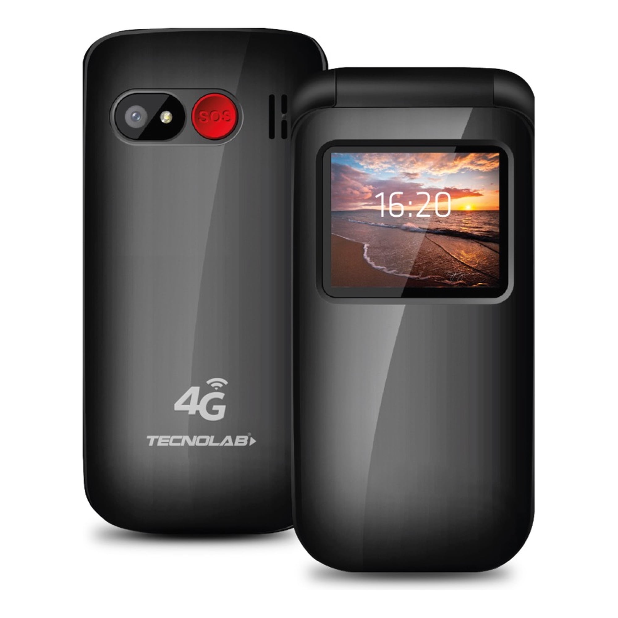 Teléfono Senior Tecnolab 4g Adulto Mayor Almej Negro Tl456bk