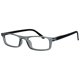 thumbnail image 4 of OPULIZE TED Gafas de Lectura para Mujer y Hombre, Montura Ligera, Rectangular Estrecha, Acabado Mate Transparente Gris, Bisagras de Resorte, +2.00 (Paquete de 2), 4 of 7