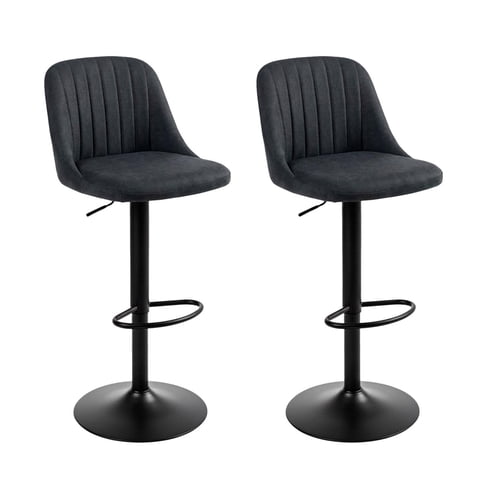 Global Latin Group - Pack 2 Silla De Bar Moderna Regulable Asiento Tapizado Y Base Metálica Gris 6