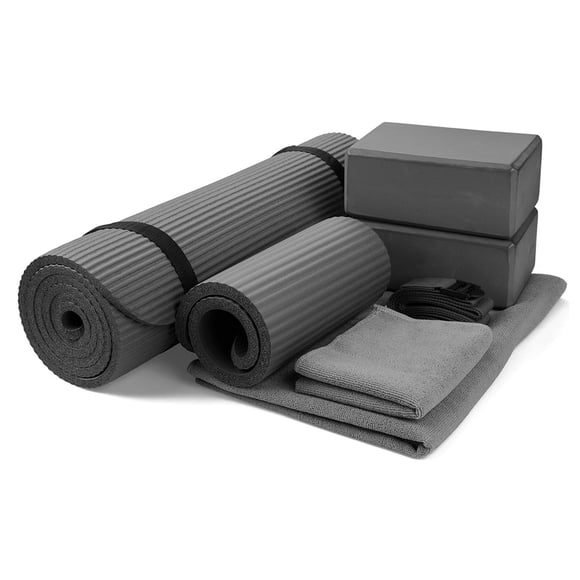 Set de Yoga BalanceFrom de 7 Piezas con Tapete Extra Grueso de 0.5 cm