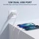 thumbnail image 2 of Cargador de pared USB REKNA Dual Port Cube, adaptador de corriente blanco, 2 of 7