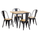 thumbnail image 1 of Comedor Tolix Mesa Cuadrada 70x70cm Y 4 Sillas Tolix Asiento Madera, 1 of 4