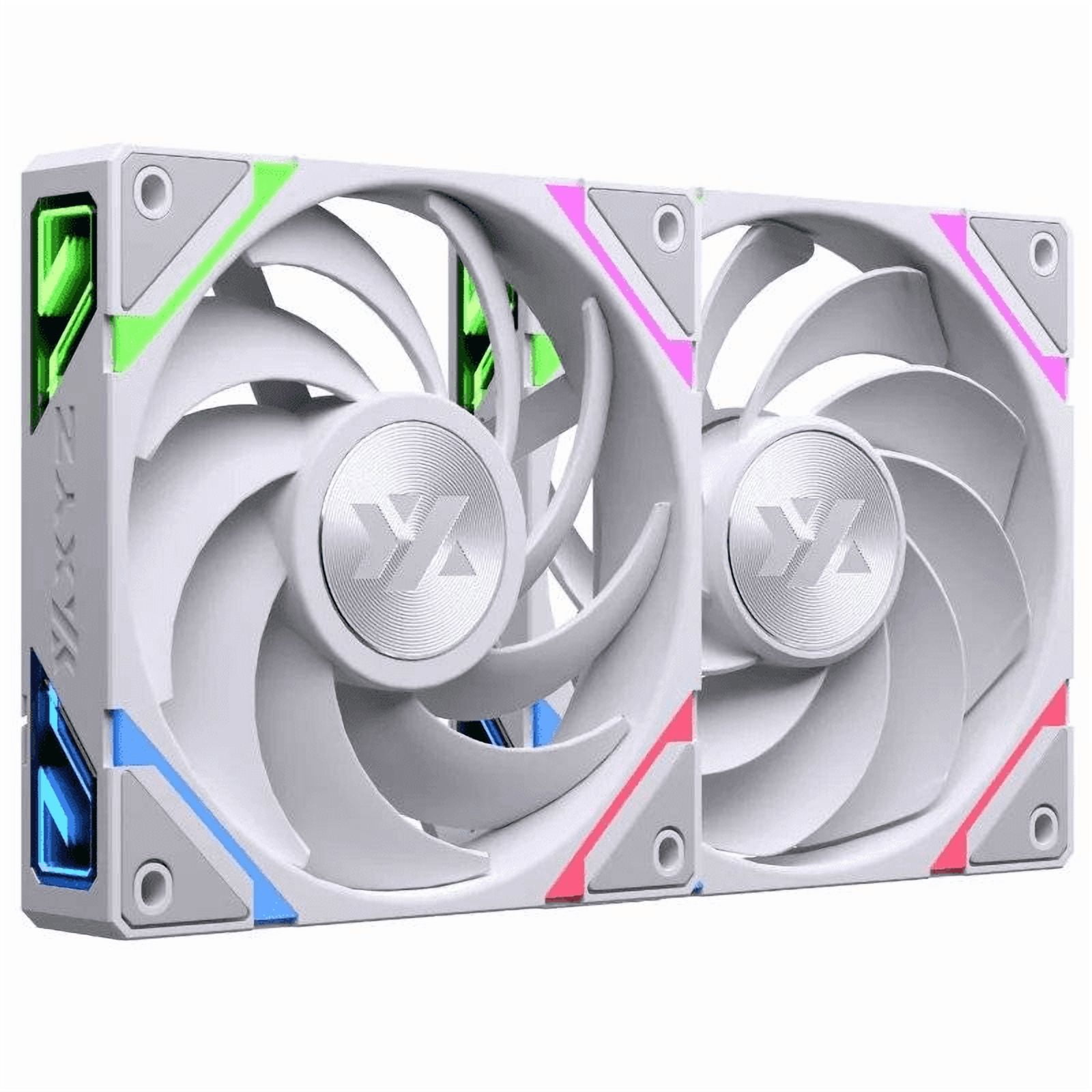 Xyz Pc Gear - Kit De 3 Ventiladores Xyz Vortex Pro A-rgb, Conexión En Cadena, Reverse Airflow, 120mm, Blanco