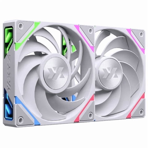 Xyz Pc Gear - Kit De 3 Ventiladores Xyz Vortex Pro A-Rgb, Conexión En Cadena, Reverse Airflow, 120Mm, Blanco
