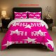 thumbnail image 1 of PHI MU Sorority Pink and White Star Pattern Bedding Set Soft and Comfortable Bedding Set Suitable for All Seasons, 1 of 5