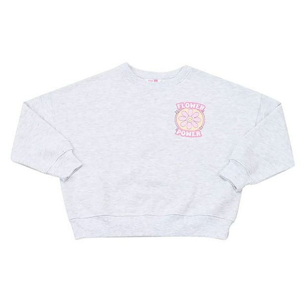 Poleron Niña Kids Pullover Gris Melange Corona