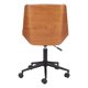 thumbnail image 4 of Silla de oficina Zuo Maker de piel sintética marrón ajustable en altura, 4 of 9