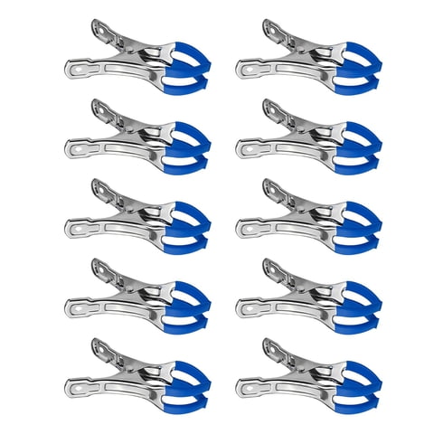 Ioensy - 10 Pinzas Para Cubiertas De Piscina, Pinzas Para Ropa, Para Carpas, Colchas Y Cubiertas Sobre El Suelo, Color Azul