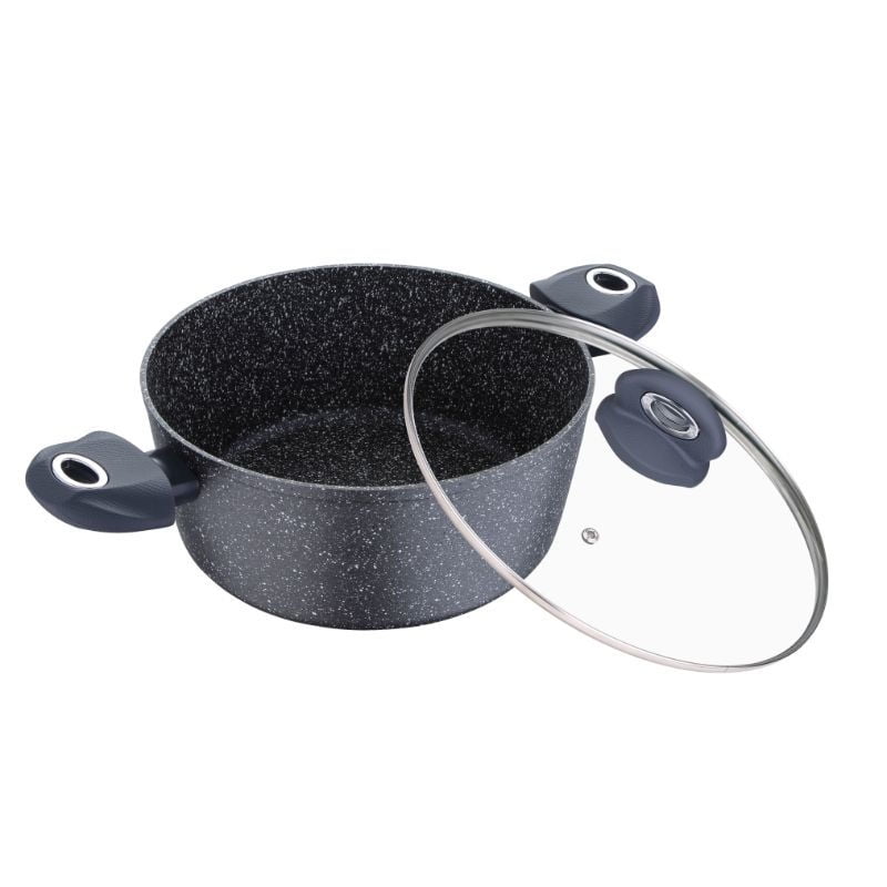 Bergner - Olla Con Tapa Antiadherente 4L 24 Cm Orion Aluminio Forjado Gris