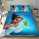 thumbnail image 1 of Tiana: La Princesa y el Sapo Conjunto de sábanas temático, trío de piezas, cómodo y amigable con la piel, diseño único, regalo de decoración para el hogar para familiares, amigos y fans,135cm *200cm, 1 of 6