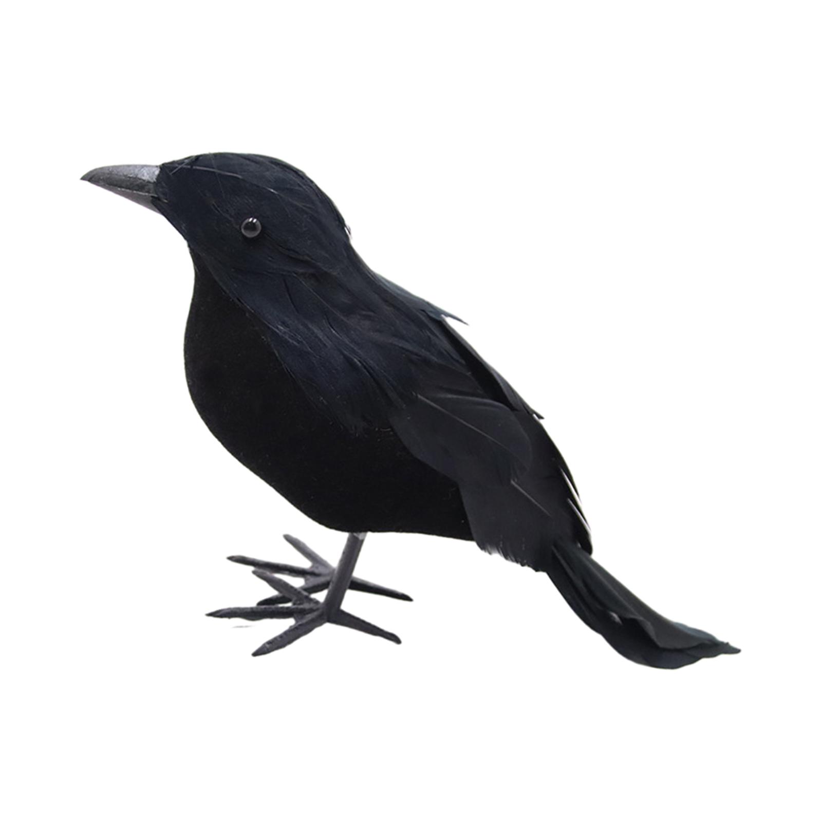 Bothyi - Cuervos De Halloween Cuervos Con Plumas Negras Realistas Para Disfraces Elegantes Patio Césped Estilo A