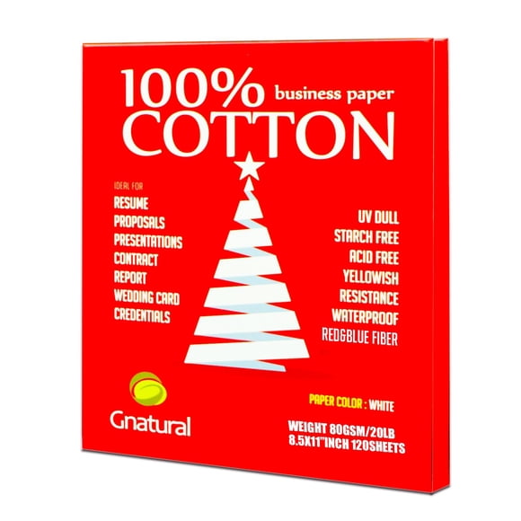 Papel Gnatural 216x279mm 80GSM Impermeable 120 Hojas