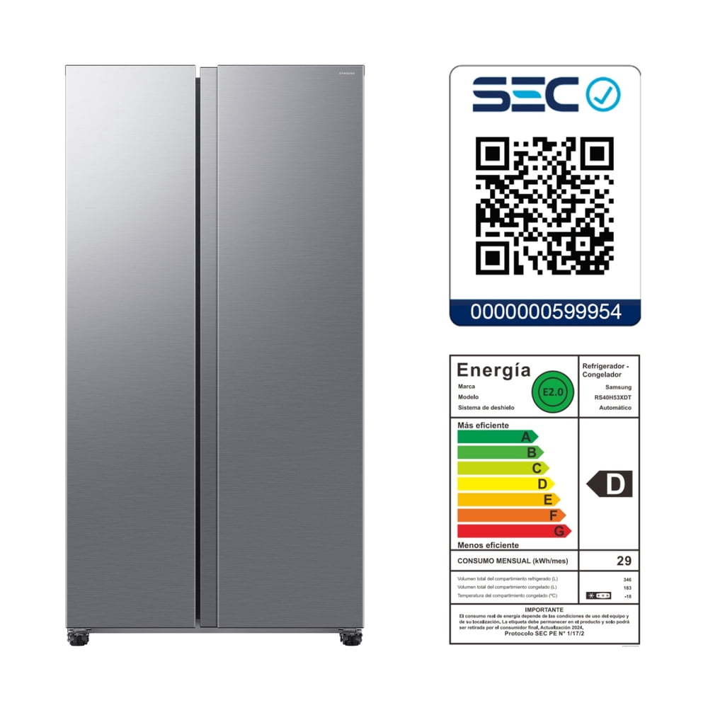 Refrigerador Samsung Side by Side No Frost / RS40H53XDTZS 529 Litros, foto 12