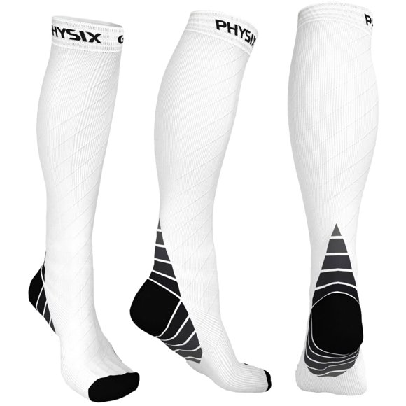 Calcetines de compresión Physix Gear Sport blanco L/XL
