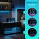 thumbnail image 4 of Reloj Despertador Digital Dual con Luz Nocturna, Día de la Semana, Temperatura, Regulable, Repetición, 12/24H para Dormitorio Blanco Azul, 4 of 7