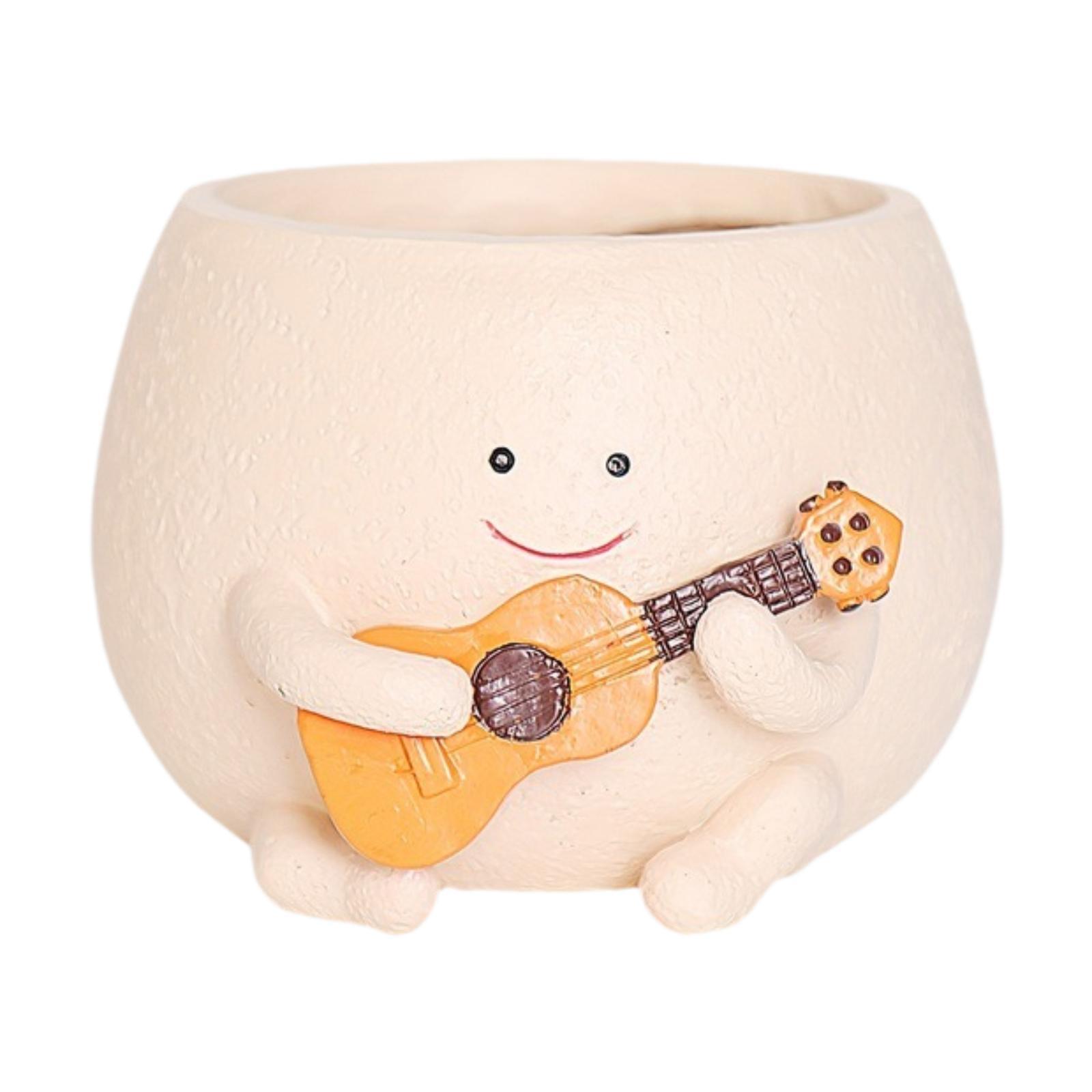 Magideal - Figura De Maceta Con Cara Sonriente, Regalo De Inauguración De La Casa, Adorno De Resina, Maceta Decorativa Para Sala De Estar, Dormitorio Y Estante.