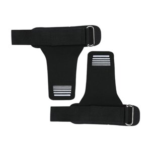 Ioensy - Muñequeras De Levantamiento De Pesas Con Almohadillas Ajustables Para Barra, Peso Muerto, Dominadas, Color Negro