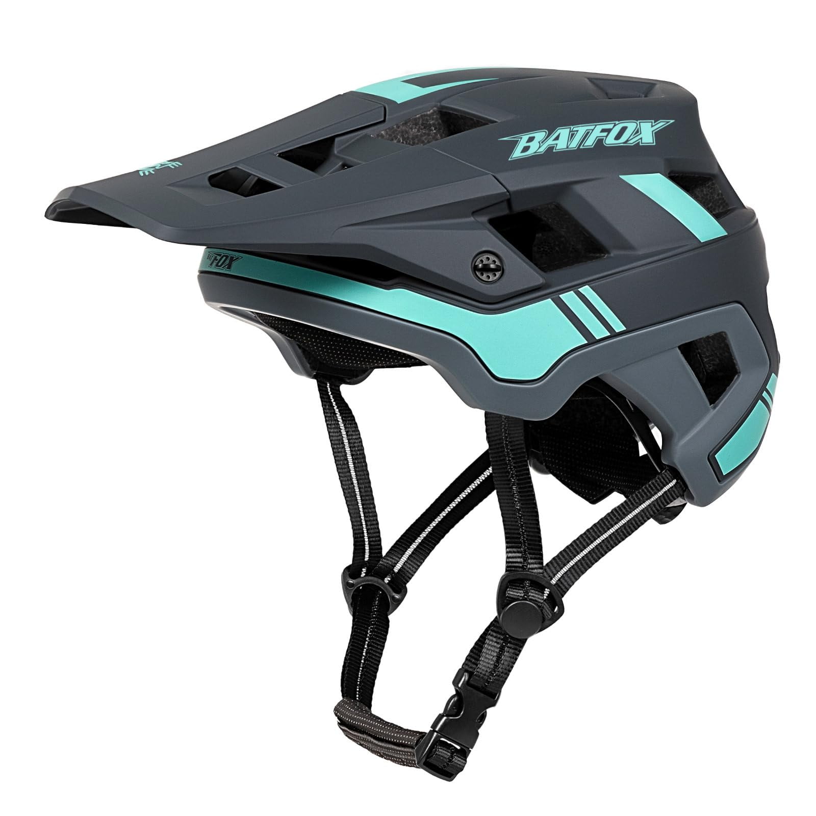 Casco De Bicicleta Batfox Mountain Para Hombre, Mujer, Adulto Y Joven, Gris Y Azul