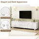 thumbnail image 2 of ON-TREND Cream Style TV Stand with Arched Doors & 2 Drawers for TVs up to 75", Minimalist Media Console with Rebound Device, Entertainment Center with 5 Iron Round Legs for Living Room, Bedroom, White, 2 of 3