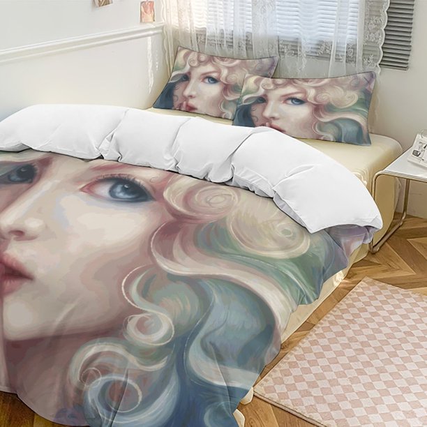 Oil Painting Style 3-Piece Twin Bed Set - Includes 1 Single Comforter And 2 Pillowcases Bedding - Fade Resistant Microfiber - Oil Painting Style