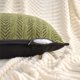 thumbnail image 3 of REGALWOVEN Paquete de 2 fundas de cojín de chenilla con diseño de espiga modernas decorativas con ribete para decoración del hogar verde 20" x 12", 3 of 6