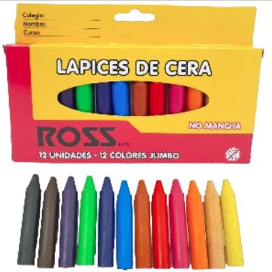 Lapices de Cera 12 Unidades Jumbo Ross