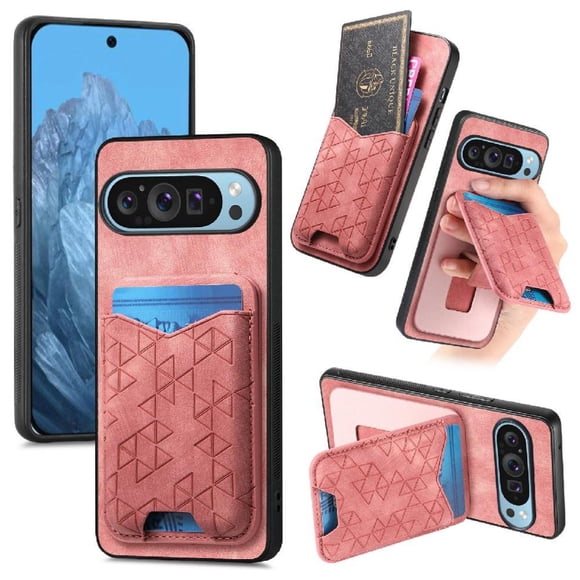 Funda Billetera con Soporte para Google Pixel 9 Pro XL Protector Delgado Rosa