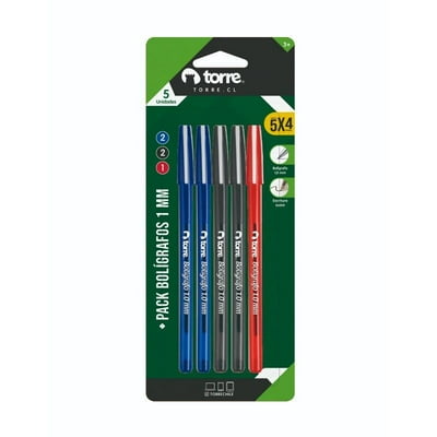 Set 5 Boligrafo 2A/2N/1R  Torre