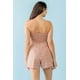 thumbnail image 2 of Top Corto sin Tirantes de Algodón con Estampado de Cuadros Naranja y Aguamarina y Cintura Alta con Dos Bolsillos... - S, 2 of 4