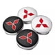thumbnail image 2 of Set X4 Tapa centro de Llantas de autos Mitsubishi PLATA ROJO 56MM, 2 of 3