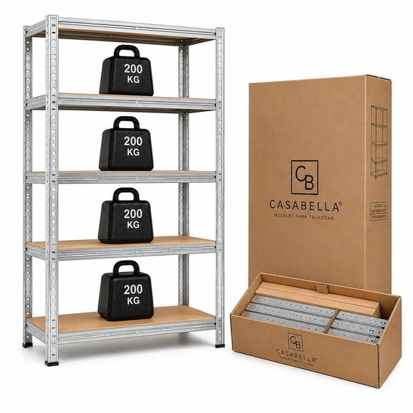 Estante Rack Metálico 5 Niveles 150x70x30 175kg Casabella