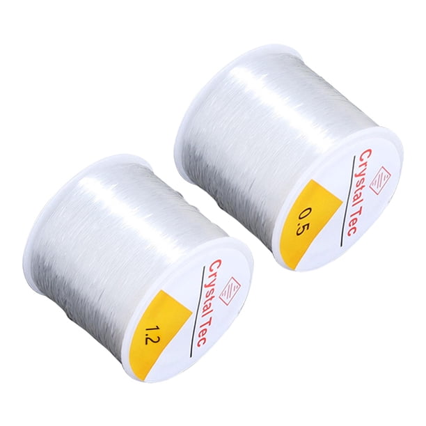 Cuerda Flexible para Pulsera, Paquete de 2 Unidades, Perfecto para Crear Accesorios, Hilo Elástico para Manualidades 12 mm x 55 m 05 mm x 100 m