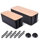 thumbnail image 1 of Caja de gestión de cables Chouky, estilo madera, 2 unidades, color negro, 1 of 7