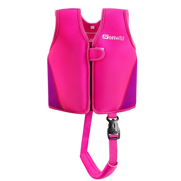 Chaleco de natación Genwiss Baby para niñas de 3 a 4 años, 13 a 17 kg, color rosa
