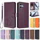 thumbnail image 3 of Funda Billetera con Relieve de Gato para iPhone 16 Plus, Morado Oscuro, 3 of 6