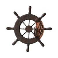 Magideal - Decoración De Pared Con Volante De Barco Náutico Con Temática Marina Para Casa De Playa, Multifuncional, 8,8 X 8,8 Pulgadas, Decoración De Interiores