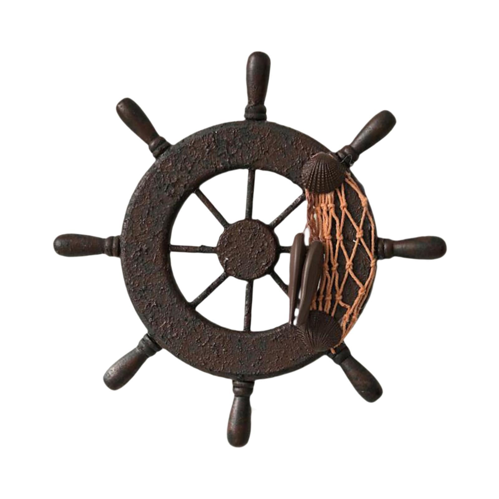 Magideal - Decoración De Pared Con Volante De Barco Náutico Con Temática Marina Para Casa De Playa, Multifuncional, 8,8 X 8,8 Pulgadas, Decoración De Interiores