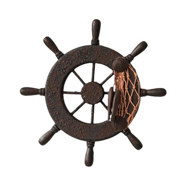 Decoración de pared con volante de barco náutico con temática marina para casa de playa, multifuncional, 8,8 x 8,8 pulgadas, decoración de interiores
