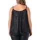 thumbnail image 3 of Agnes Orinda Mujeres Tallas Grandes Tops de Lentejuelas Brillantes Tirantes Espagueti Camisa de Fiesta Plisada Club Brillante Cami 3X Negro, 3 of 6