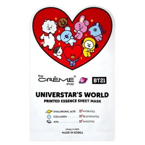 The Crème Shop | Bt21: Mascarilla De Tela Con Estampado De Esencias De Universtar'S World (2 Unidades)