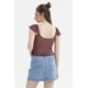 thumbnail image 3 of Polera Mujer Manga Vuelos Escote Cuadrado Burdeo, 3 of 4