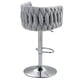 thumbnail image 3 of 360° Fabric cover Swivel Bar Stools Set of 2, Adjustable Counter Height Bar Chairs with Woven Back & Footrest,Silver chromed Bar Stools for Kitchen Island, Cafe, Pub (Gray), 3 of 3