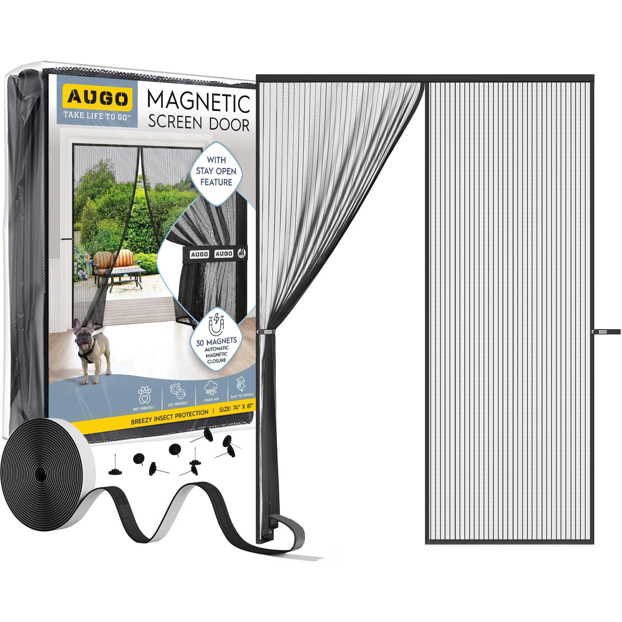 Puerta Mosquitera Magnética Augo 188 X 206 Cm, Cierre Automático