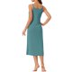 thumbnail image 3 of INSPIRE CHIC Vestido de Noche de Mujer de Rayón Suave sin Mangas con Tirantes Finos y Cuello Redondo para Primavera Verano Relajación S Azul Pavo Real, 3 of 6