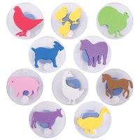 Juego De 10 Sellos Gigantes Foam Stamps Ready 2 Learn, Animales De Granja Para Niños