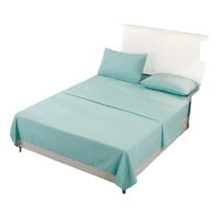 Genérico - Juego Sabana Poli Algodon 200 Hilos 2 Plazas Color Celeste