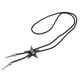 thumbnail image 3 of Black Pu Leather Western Cowboy Rodeo Bolo Tie Bola Collar Plata Antigua, 3 of 5